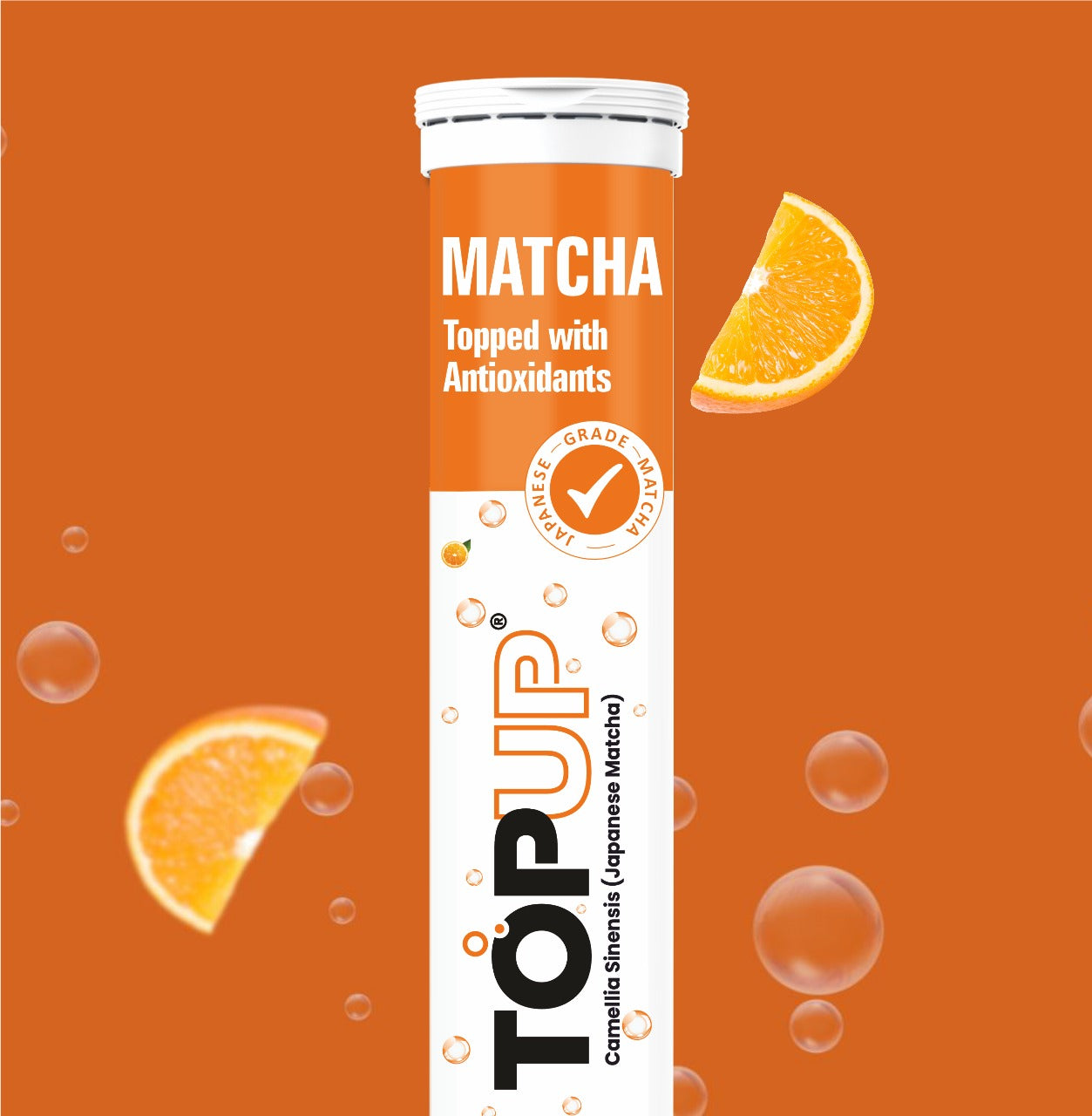 MATCHA - Topped with antioxidants in wild orange flavor