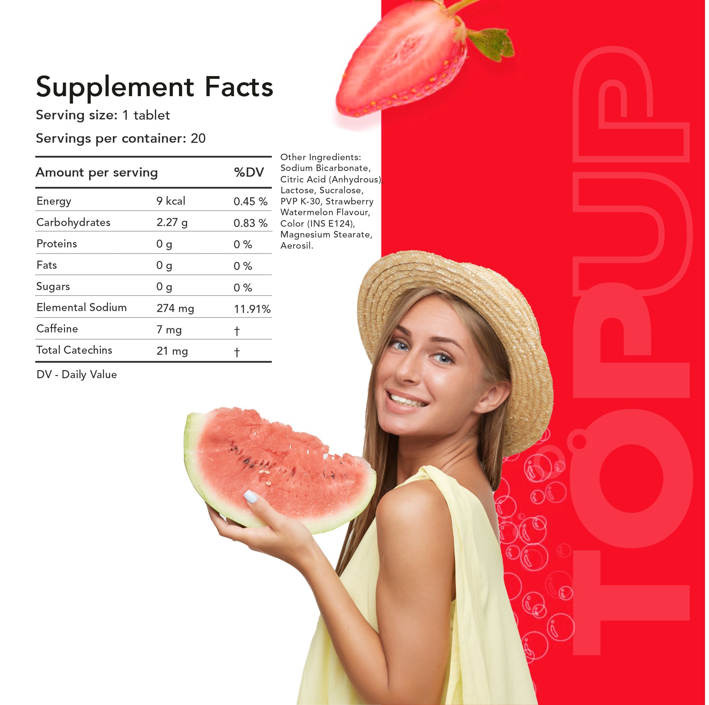 MATCHA - Topped with antioxidants in strawberry watermelon flavor