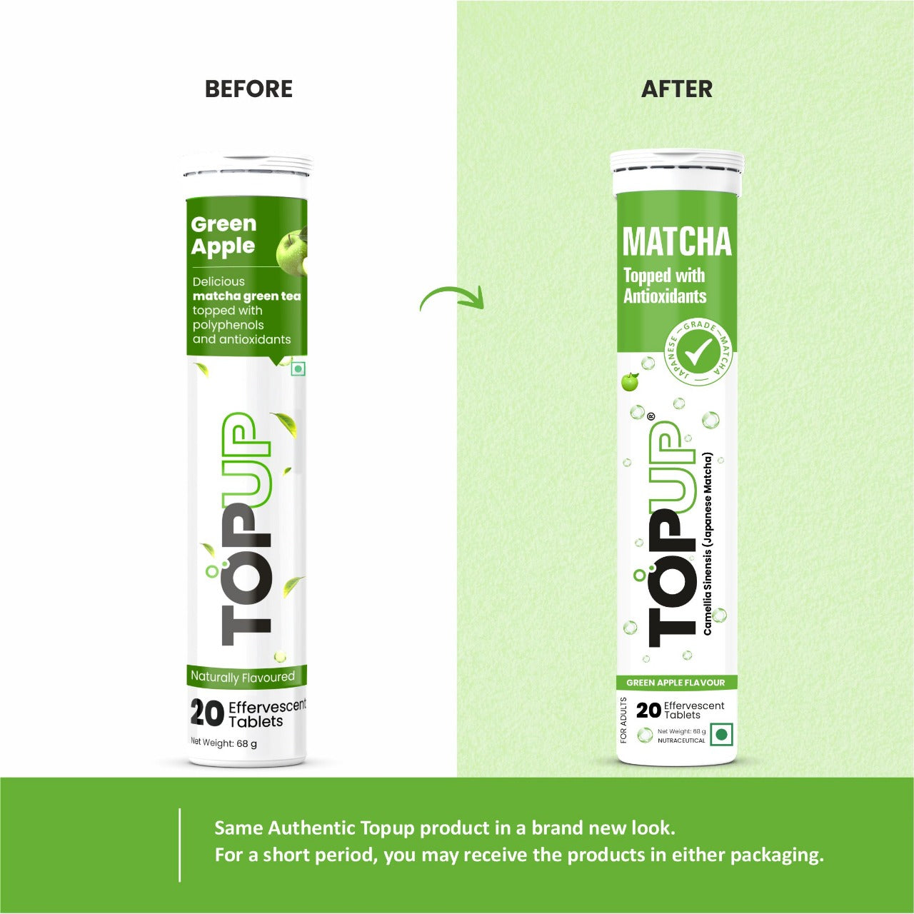 MATCHA - Topped with antioxidants in green apple flavor