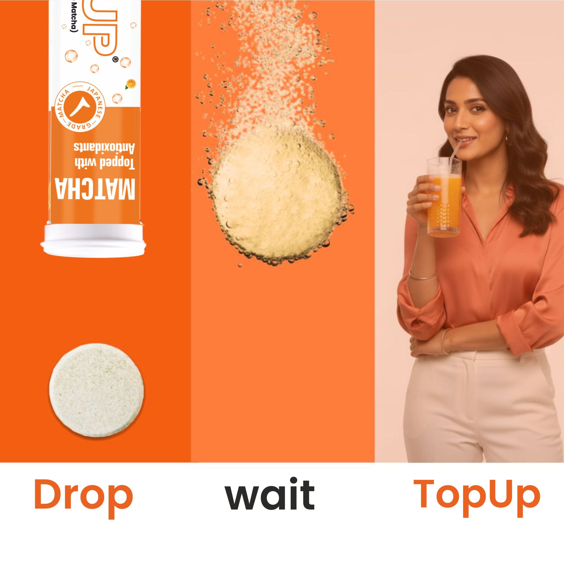 MATCHA - Topped with antioxidants in wild orange flavor