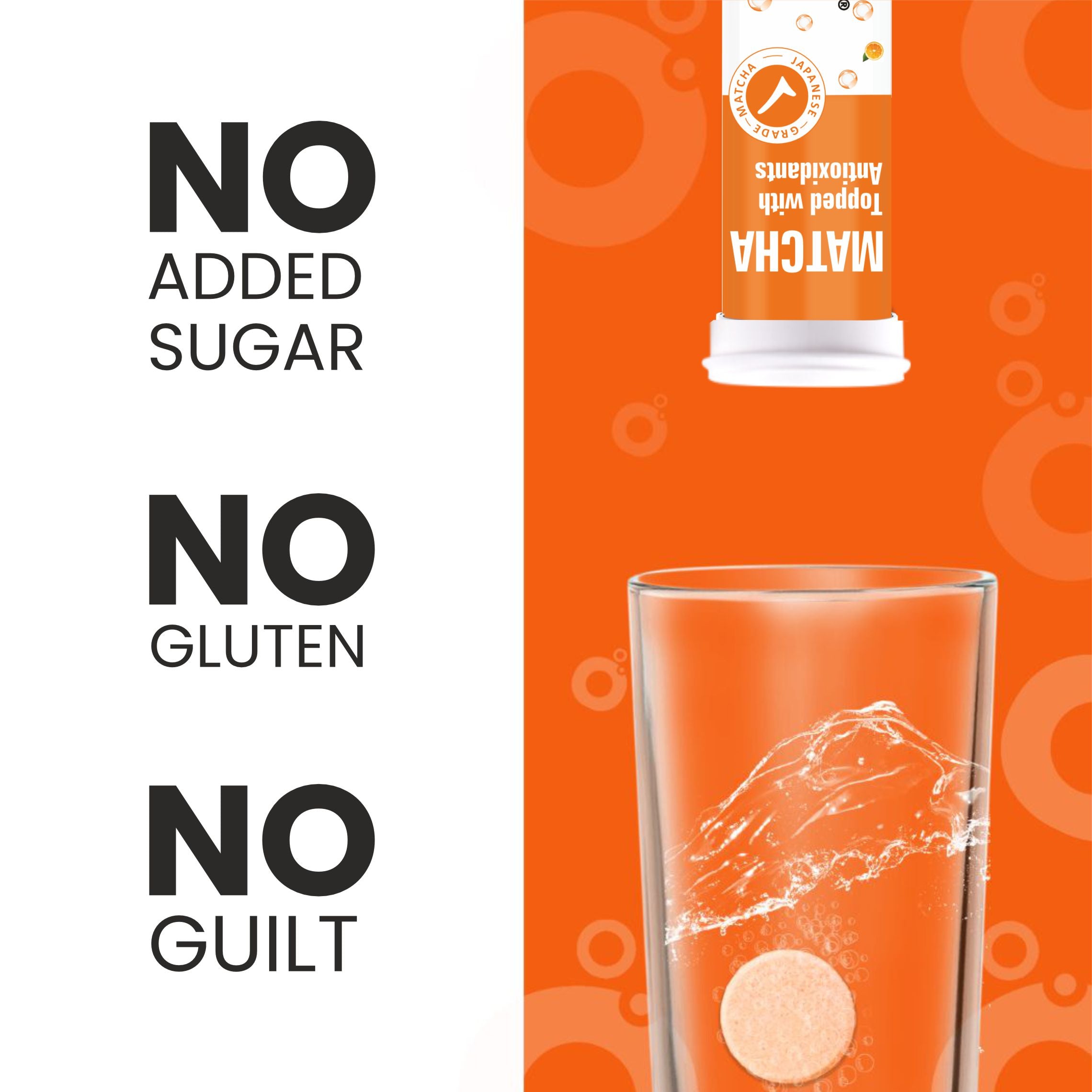 MATCHA - Topped with antioxidants in wild orange flavor